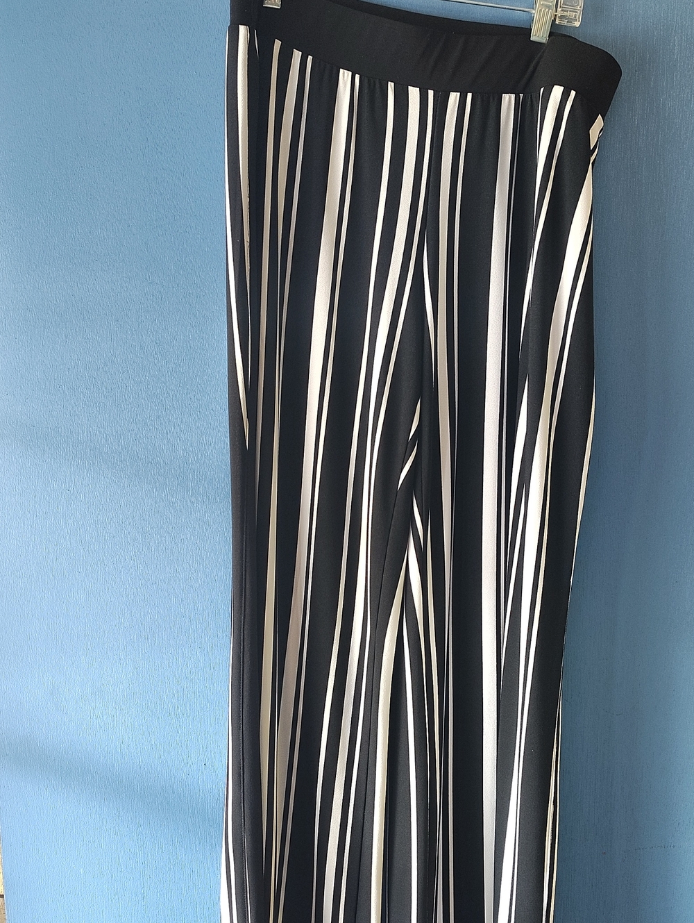 INC International Concepts Black and White Striped Wide-Leg Palazzo Pants